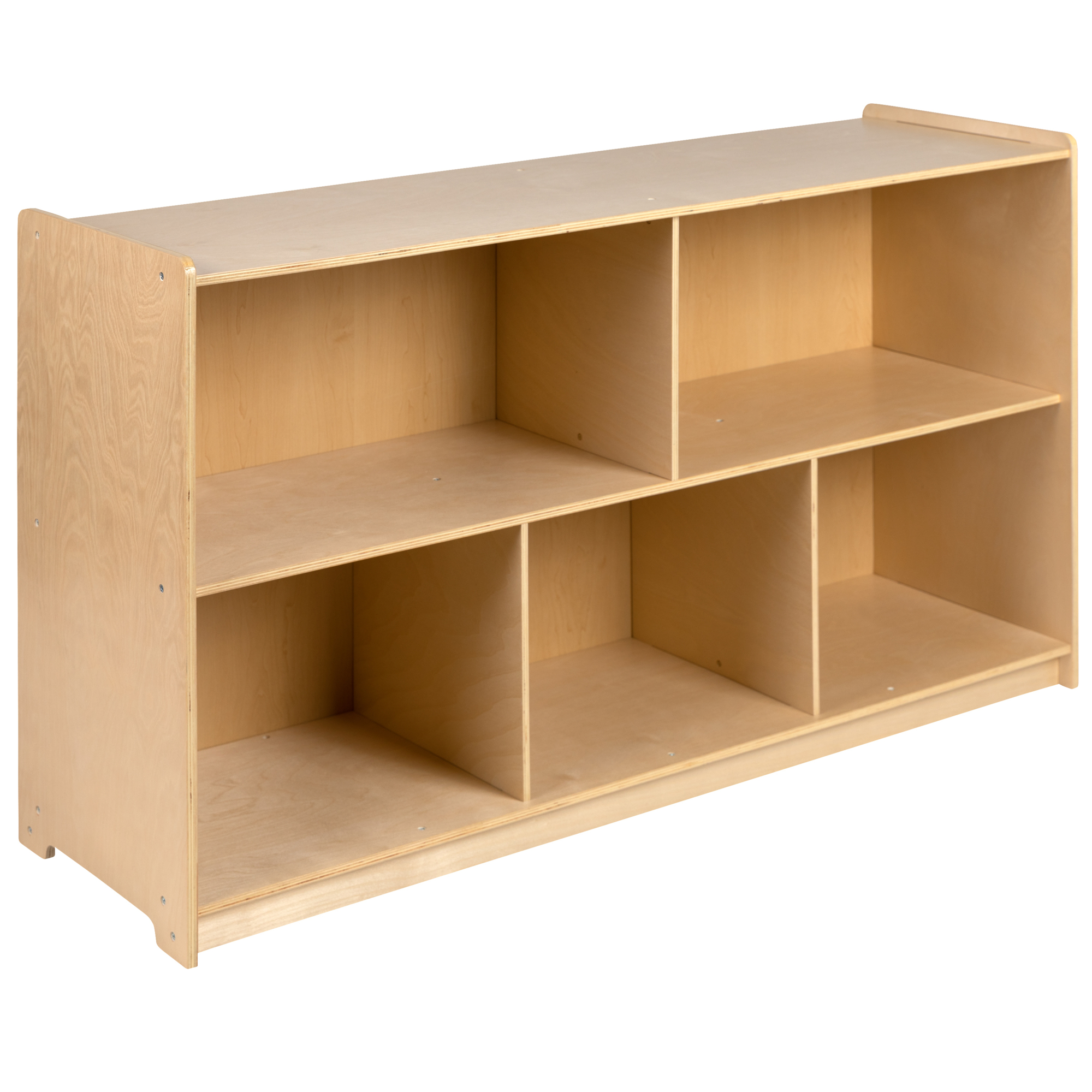 Flash Furniture, Wooden 5 Section School Classroom Storage Cabinet, Height 30 in, Width 48 in, Color Brown, Model# MKSTRG008